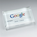 Optic Crystal Business Card Paperweight w/ Digi Color